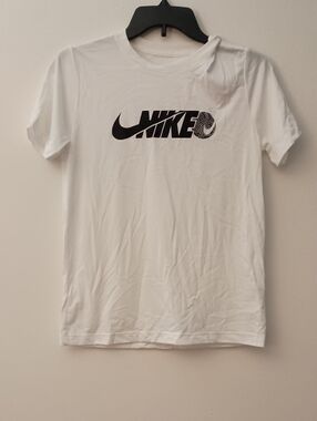 Nike White Short Sleeve Tee with Black Logo